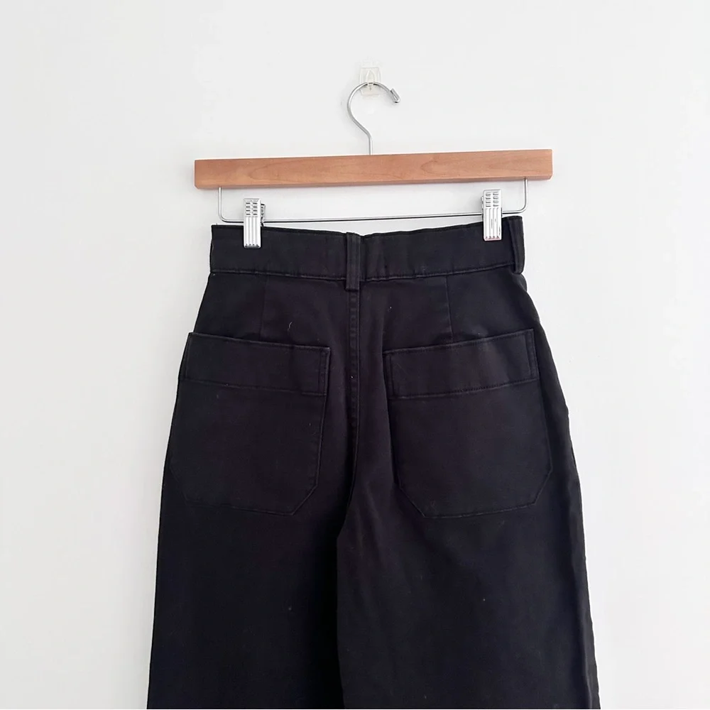 NWT Everlane The Organic Wide Leg Pant in Black Size 00 - Picture 7 of 8
